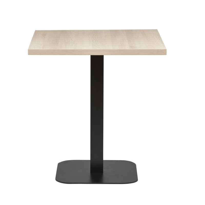 Mesa Interior Armazón Plastificado Negro con Tablero de Melamina Acacia 70x70 cm ROMA ACA