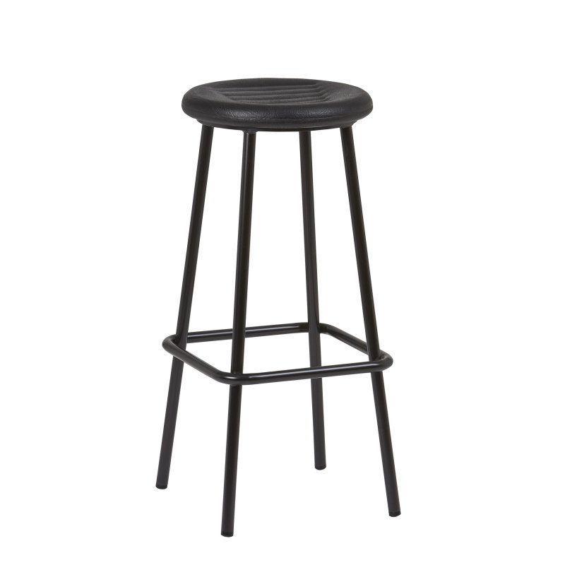 Taburete Armazón Plastificado Negro con Asiento de Espuma Integral BOSTON ESP