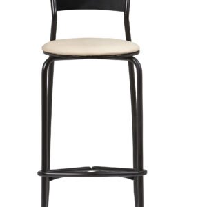 Taburete Armazón Plastificado Negro con Asiento Tapizado FLORIDA TAP