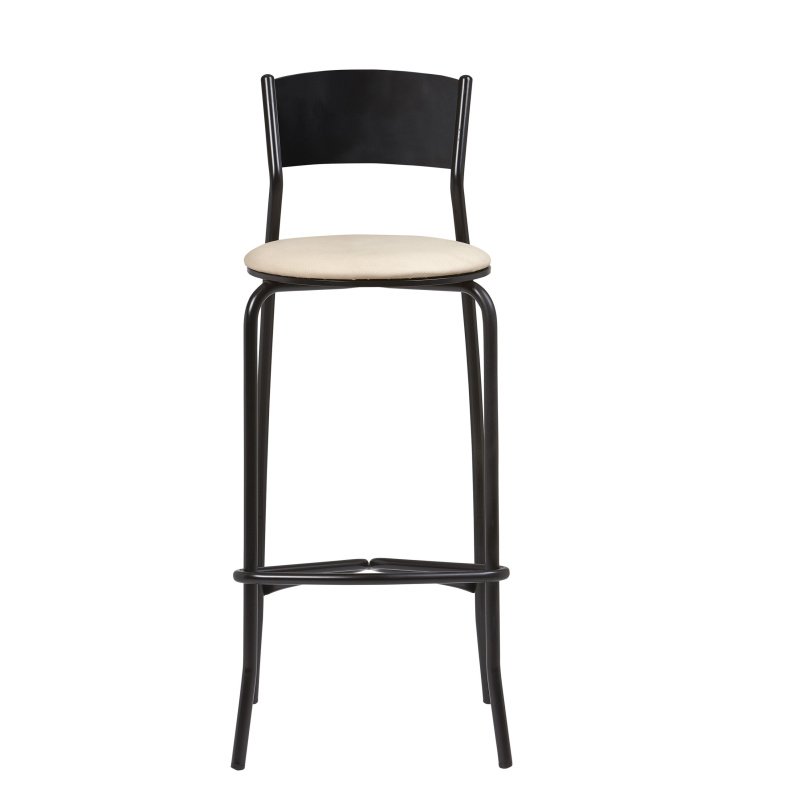 Taburete Armazón Plastificado Negro con Asiento Tapizado FLORIDA TAP